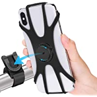 RIRGI - Soporte de teléfono móvil para bicicleta desmontable de 360 ° de rotación de silicona para iPhone 11-X-Xr-Xs-8-7…
